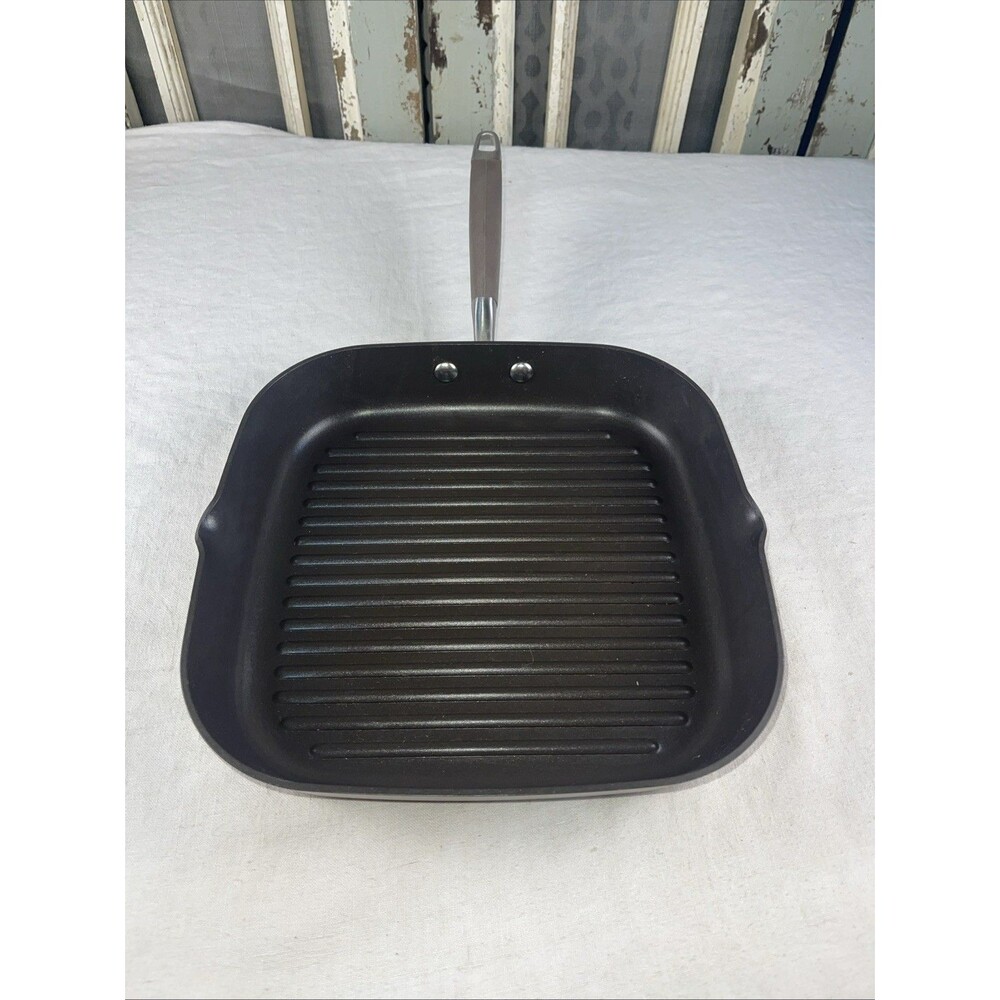Anolon ADVANCED Umber 11-Inch Nonstick Deep Square Grill Pan with Pour Spouts